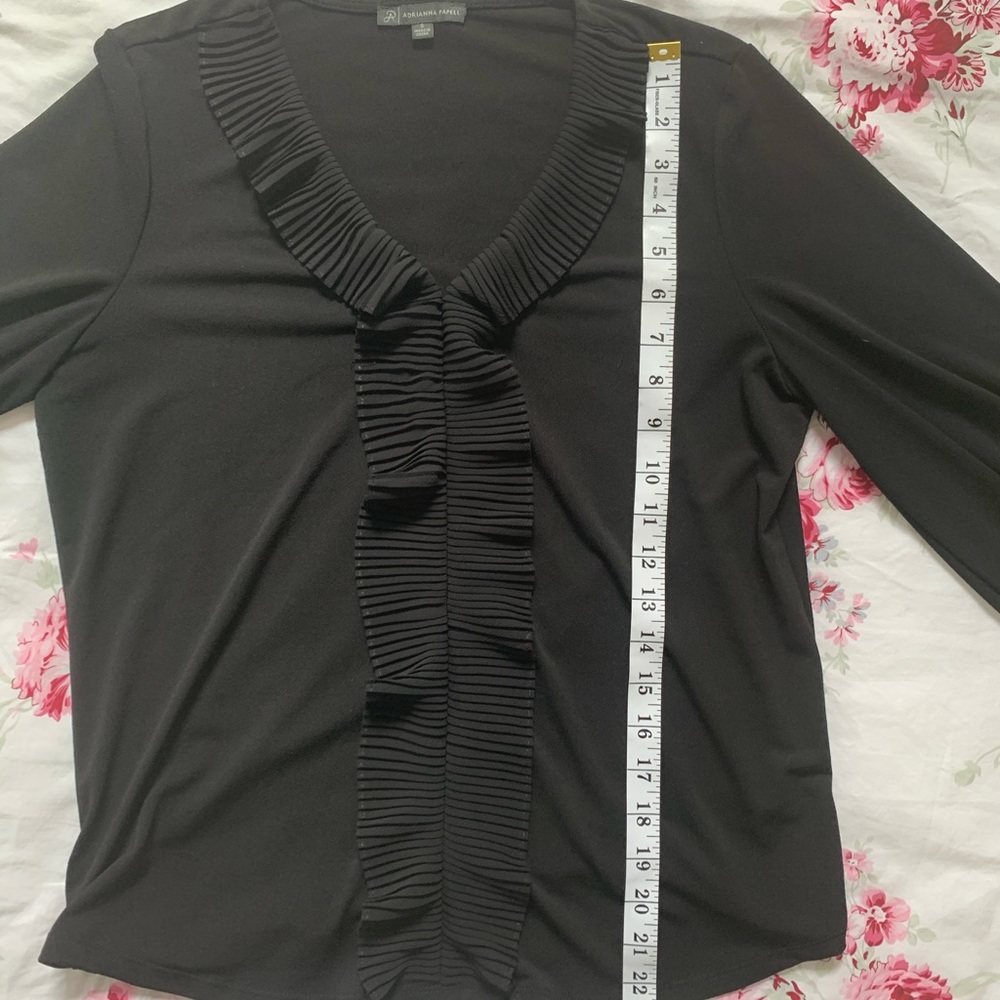 Adrianna‎ Papell  Black 3/4 Sleeve Blouse RN#59782 - Picture 5 of 8